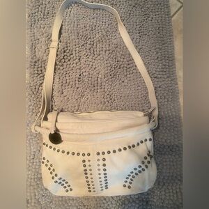 Studded Cream Shoulder Bag